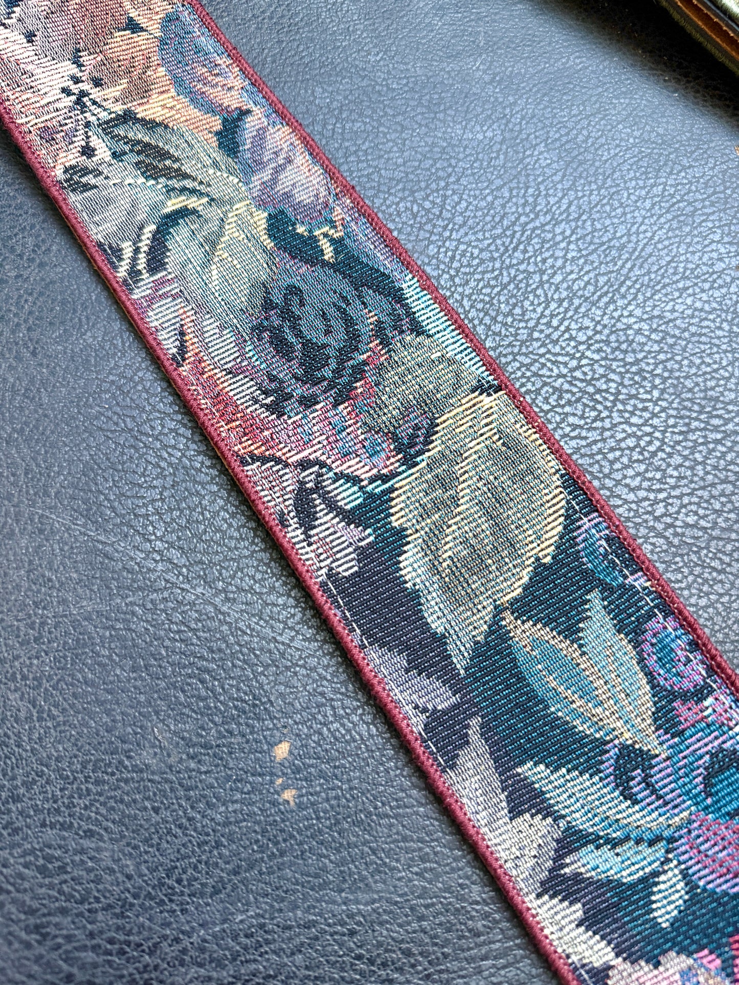 Custom wide 3" 'Floral Tapestry' Guitar/Bass Hippie Strap