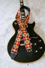 Load image into Gallery viewer, Orange &#39;Honeycomb&#39;  Guitar/Bass Hippie Strap
