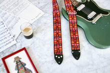 Load image into Gallery viewer, Burgundy &#39;Woodstock&#39; Guitar/Bass Hippie Strap
