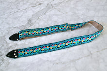 Load image into Gallery viewer, Turquoise &#39;Diamonds&#39; Guitar/Bass Hippie Strap
