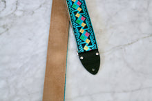 Load image into Gallery viewer, Turquoise &#39;Diamonds&#39; Guitar/Bass Hippie Strap
