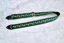 Load image into Gallery viewer, Green &#39;Diamonds&#39; Guitar/Bass Hippie Strap
