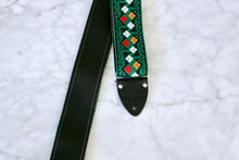 Load image into Gallery viewer, Green &#39;Diamonds&#39; Guitar/Bass Hippie Strap
