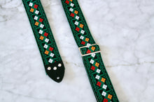 Load image into Gallery viewer, Green &#39;Diamonds&#39; Guitar/Bass Hippie Strap
