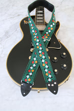 Load image into Gallery viewer, Green &#39;Diamonds&#39; Guitar/Bass Hippie Strap
