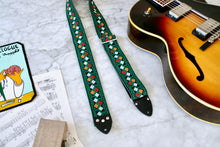 Load image into Gallery viewer, Green &#39;Diamonds&#39; Guitar/Bass Hippie Strap
