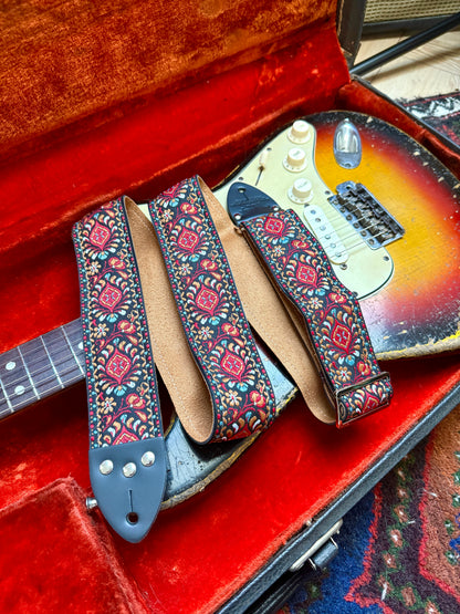 Ruby 'Peacock' Guitar/Bass Hippie Strap