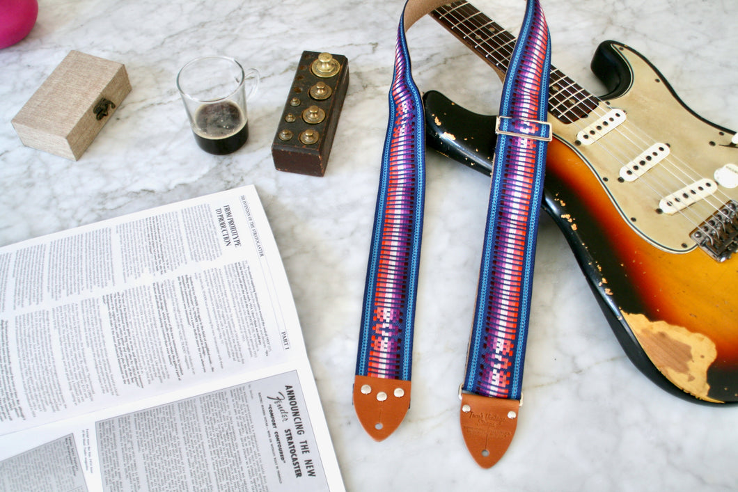 Blue 'California' Guitar/Bass Hippie Strap