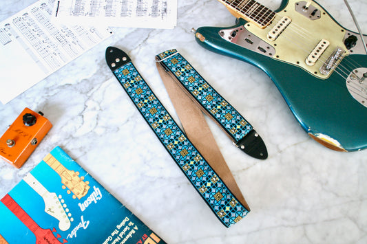 Turquoise 'Virginia' Guitar/Bass Hippie Strap