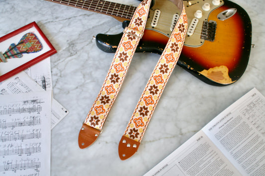 Beige 'Altamont' Guitar/Bass Hippie Strap