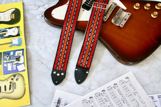 Red 'Nayra' Guitar/Bass Hippie Strap