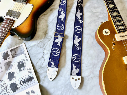 Blue 'Peace' Guitar/Bass Hippie Strap