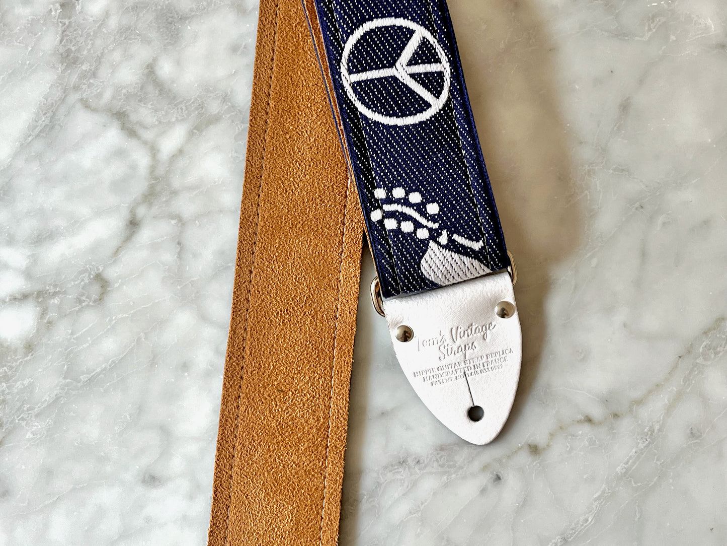 Blue 'Peace' Guitar/Bass Hippie Strap