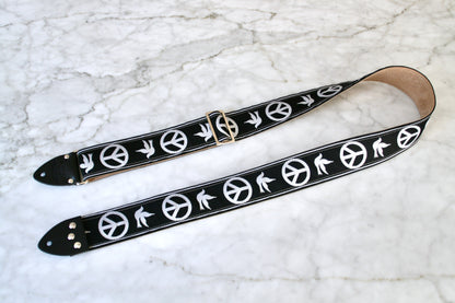Black 'Peace' Guitar/Bass Hippie Strap