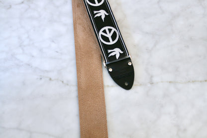 Black 'Peace' Guitar/Bass Hippie Strap