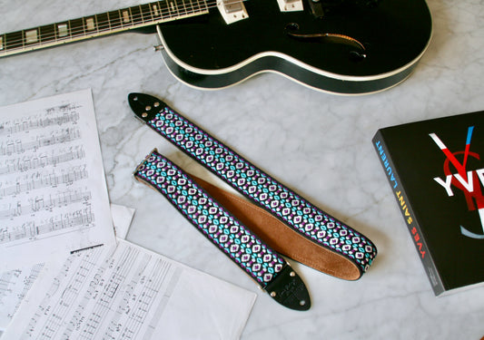 Purple 'Bullseye' Guitar/Bass Hippie Strap