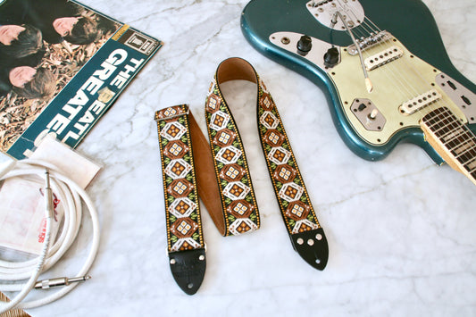 Rust 'Honeycomb'  Guitar/Bass Hippie Strap