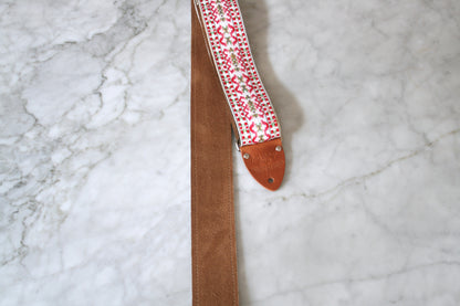 Pink 'Clover' Guitar/Bass Hippie Strap
