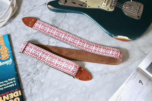 Pink 'Clover' Guitar/Bass Hippie Strap