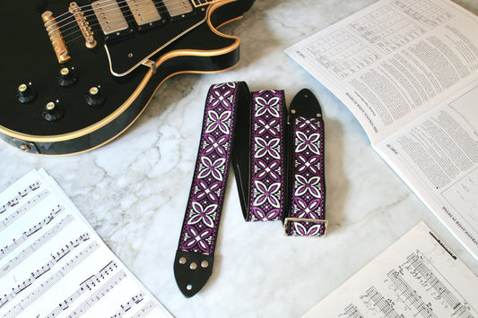 Purple 'Beck' Guitar/Bass Hippie Strap