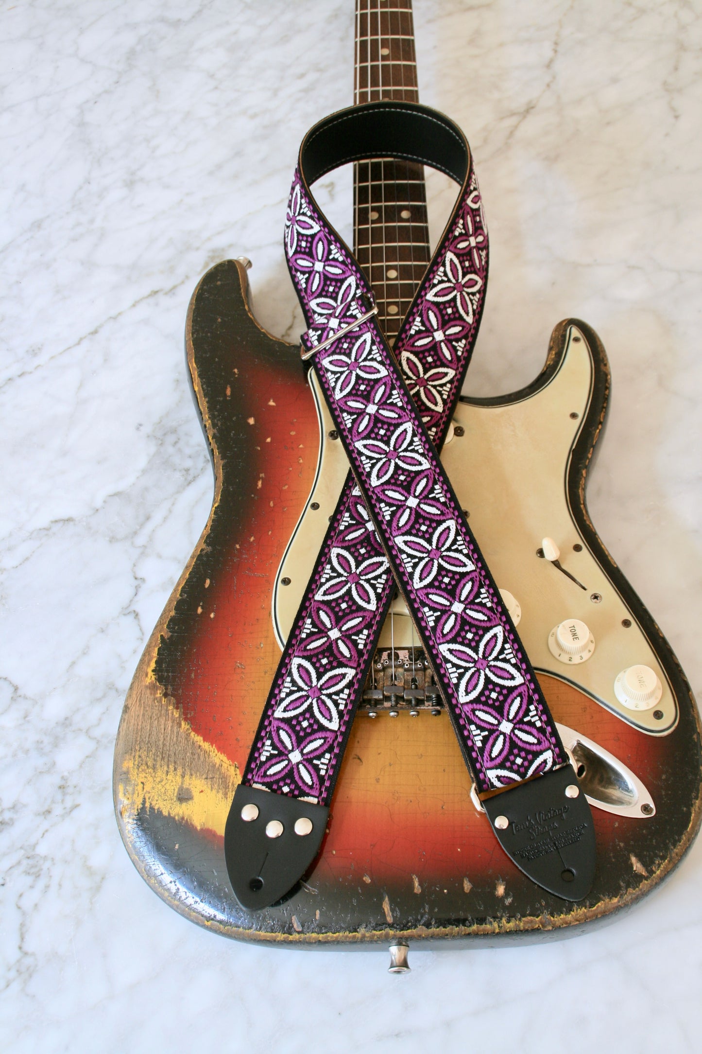 Purple 'Beck' Guitar/Bass Hippie Strap