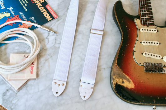 White 'Greenwich' Guitar/Bass Hippie Strap