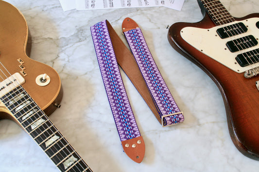 Purple 'Hooty' Guitar/Bass Hippie Strap