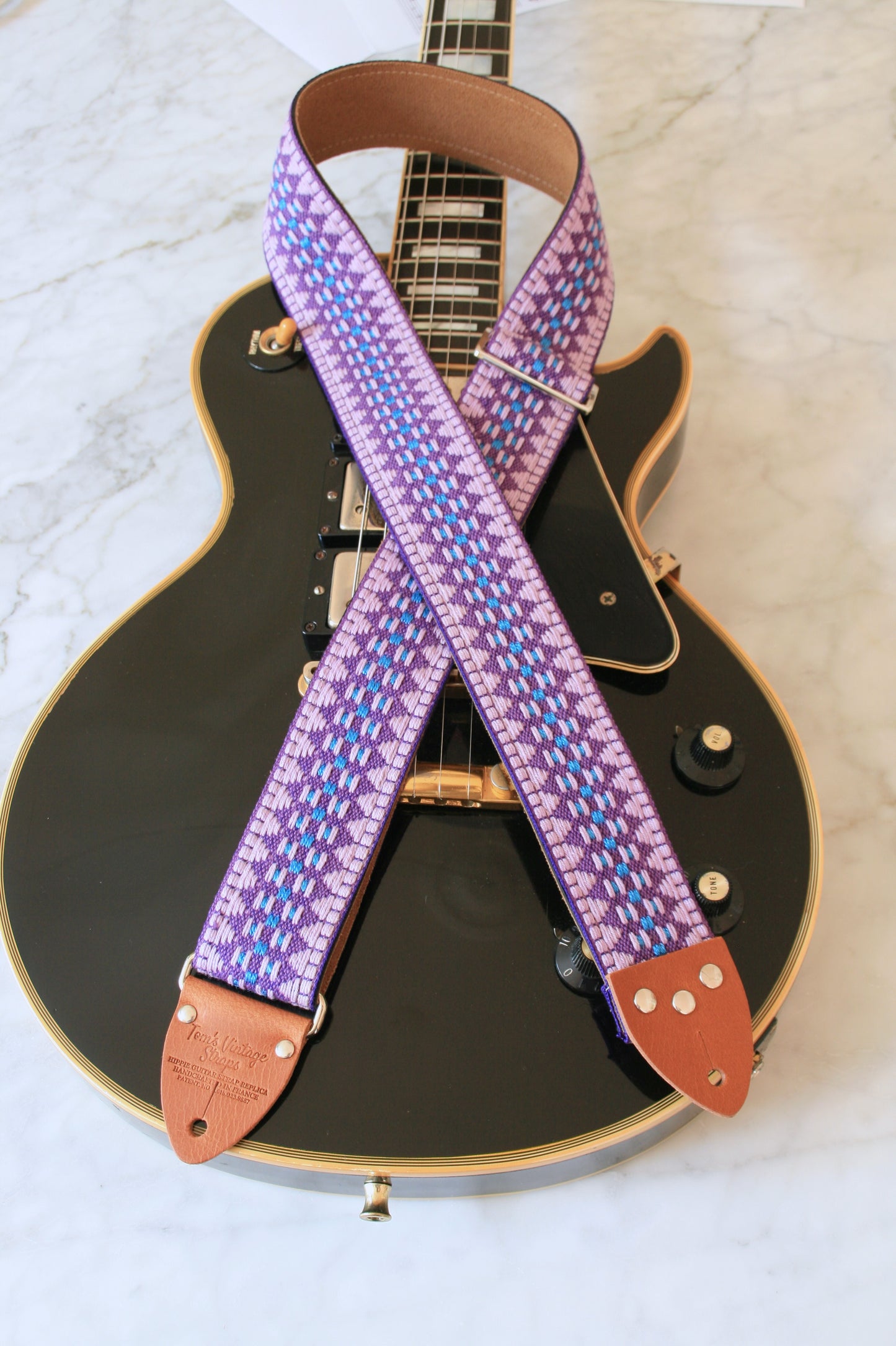 Purple 'Hooty' Guitar/Bass Hippie Strap