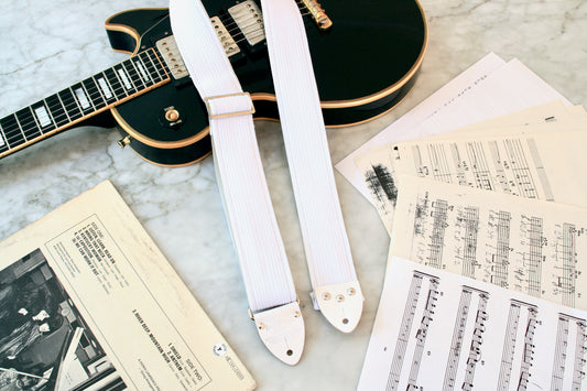 White 'Dragon' Jimmy Page Guitar/Bass Hippie Strap