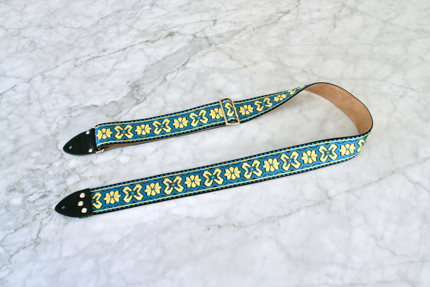 Turquoise 'Greenwich' Guitar/Bass Hippie Strap