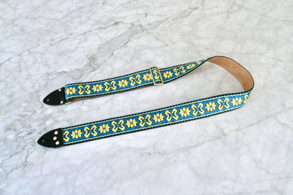 Turquoise 'Greenwich' Guitar/Bass Hippie Strap