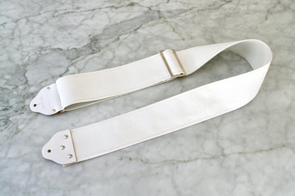 Custom wide 3" White 'Corduroy' Guitar/Bass Hippie Strap