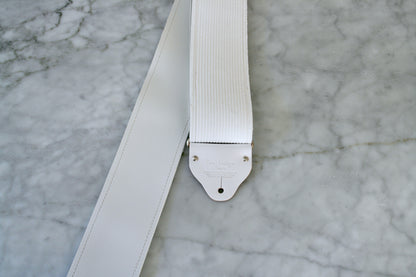 Custom wide 3" White 'Corduroy' Guitar/Bass Hippie Strap