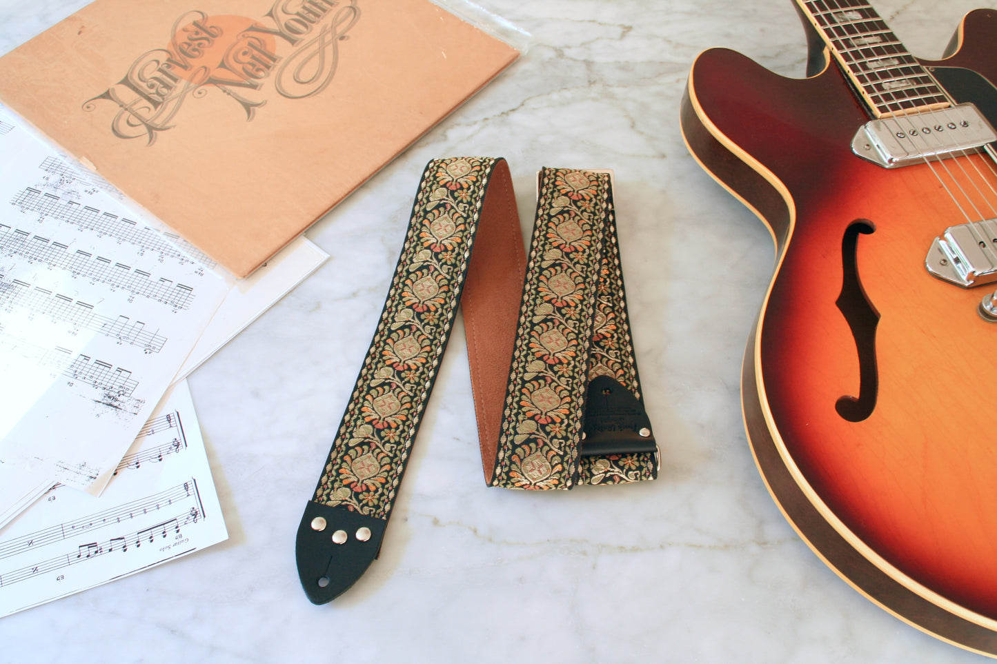 Bronze 'Peacock' Guitar/Bass Hippie Strap