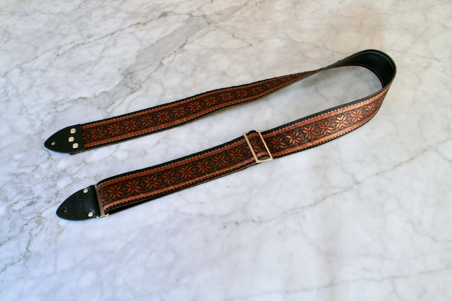Bronze 'Poinsettia' Guitar/Bass Hippie Strap