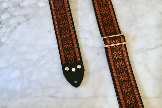 Bronze 'Poinsettia' Guitar/Bass Hippie Strap