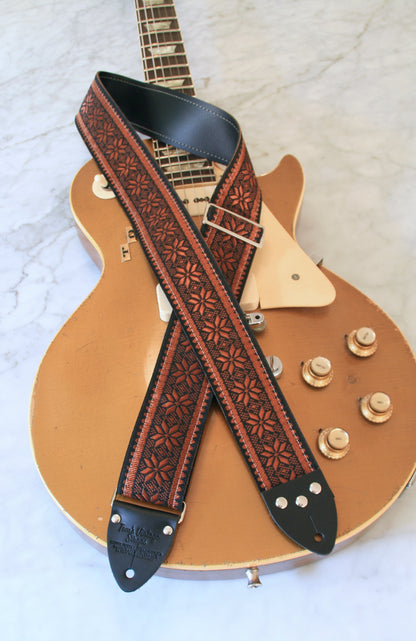 Bronze 'Poinsettia' Guitar/Bass Hippie Strap