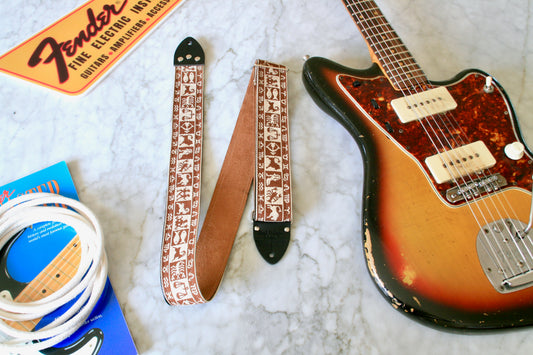 Beige 'Astrology' Guitar/Bass Hippie Strap