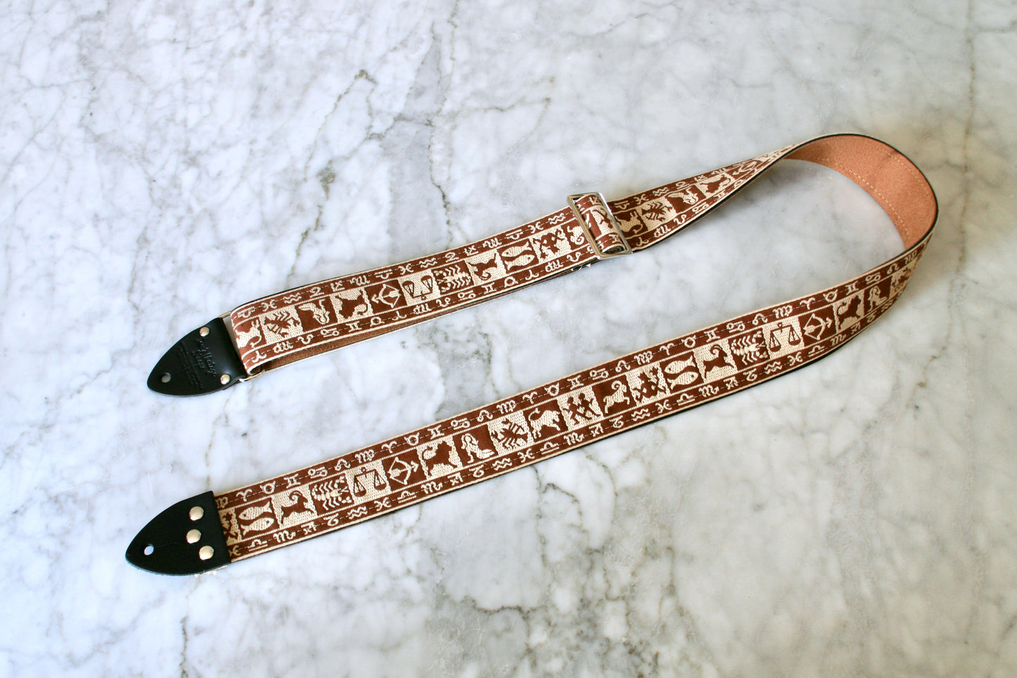 Beige 'Astrology' Guitar/Bass Hippie Strap