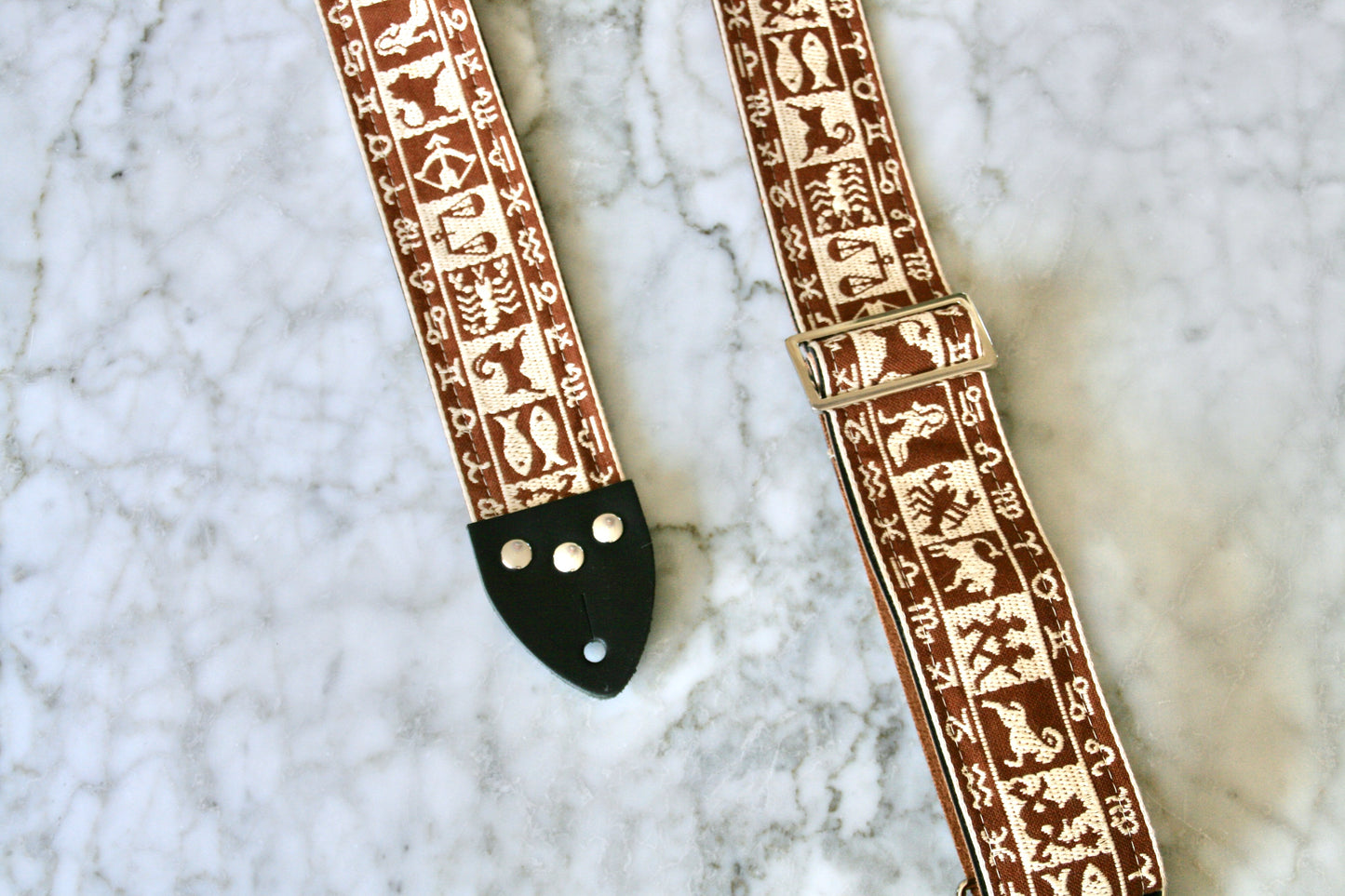 Beige 'Astrology' Guitar/Bass Hippie Strap