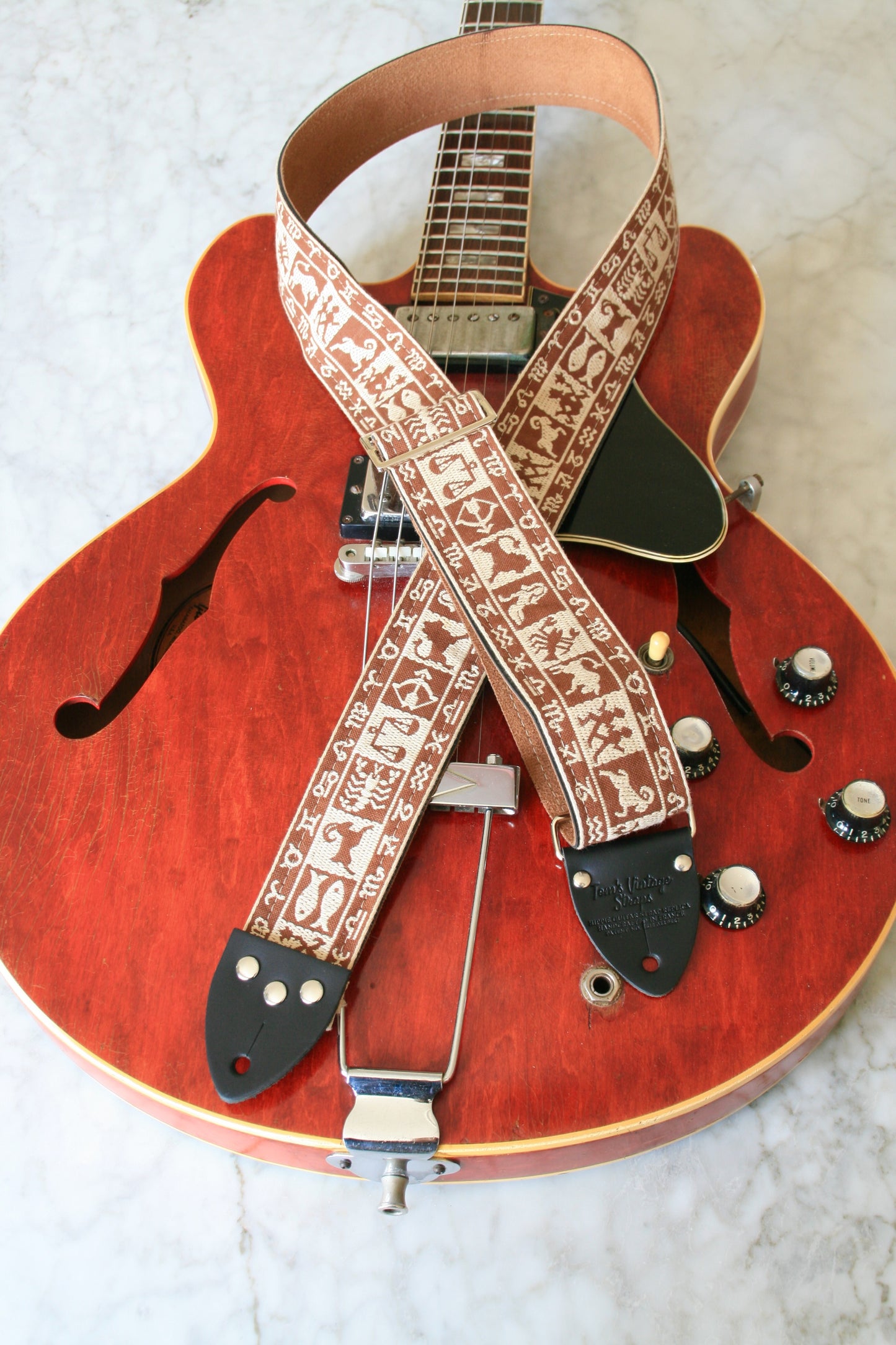 Beige 'Astrology' Guitar/Bass Hippie Strap