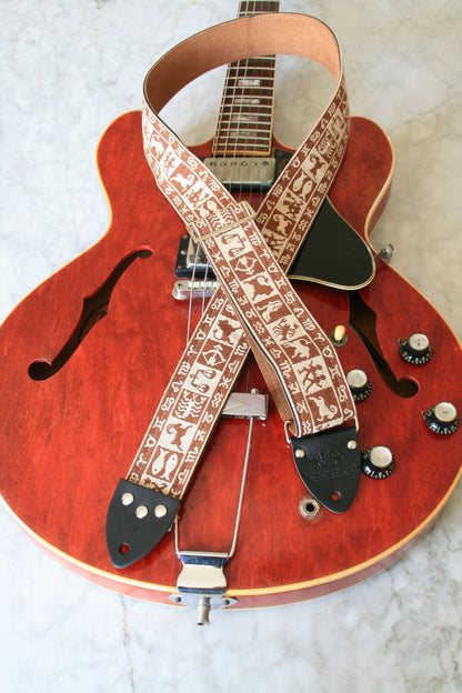 Beige 'Astrology' Guitar/Bass Hippie Strap