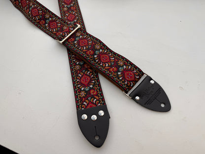 Ruby 'Peacock' Guitar/Bass Hippie Strap