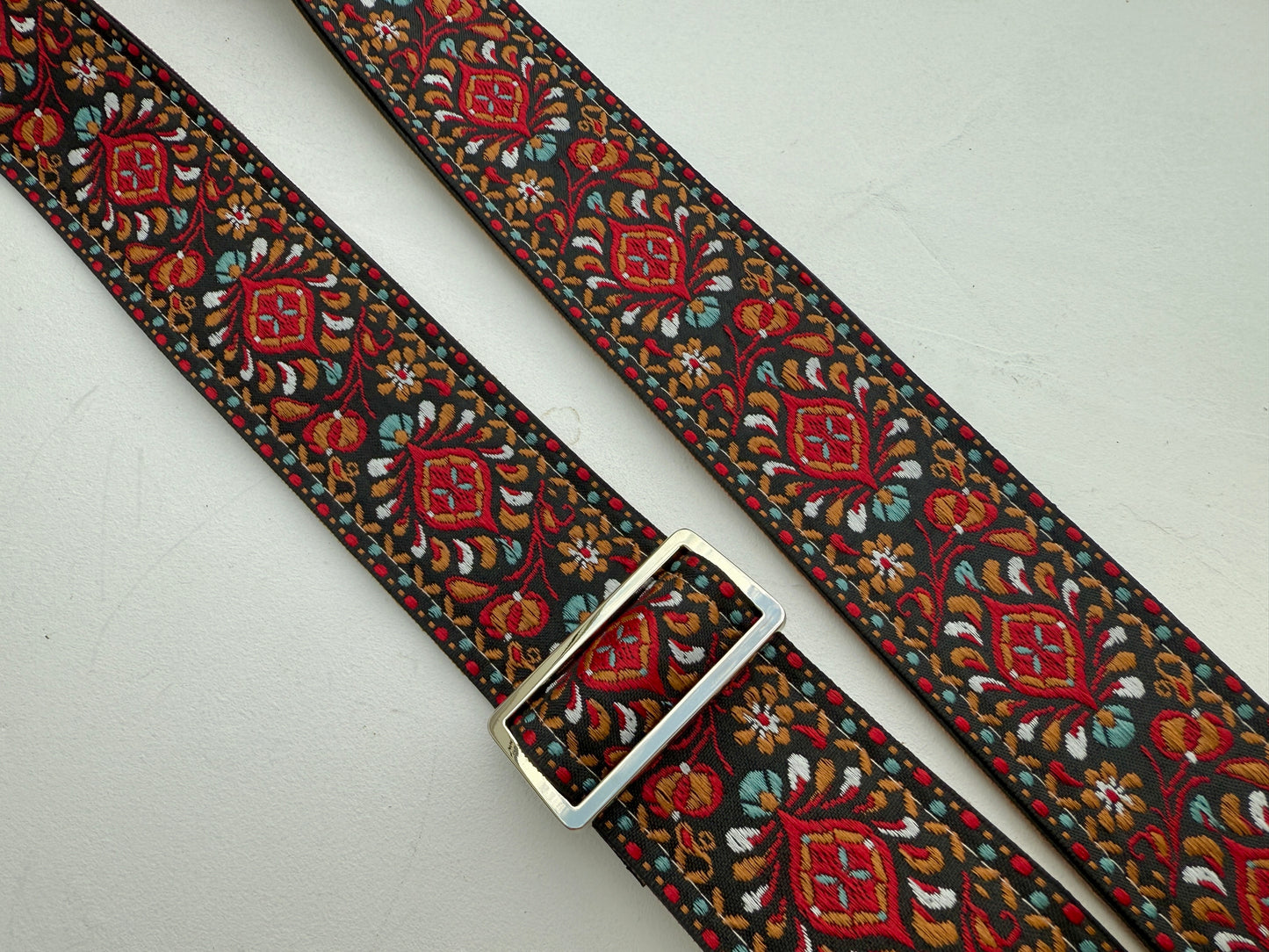 Ruby 'Peacock' Guitar/Bass Hippie Strap