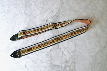 Yellow 'Ikat' Guitar/Bass Hippie Strap