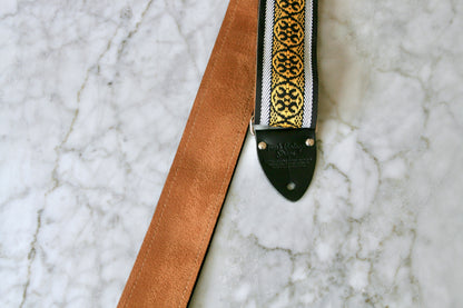 Yellow 'Ikat' Guitar/Bass Hippie Strap