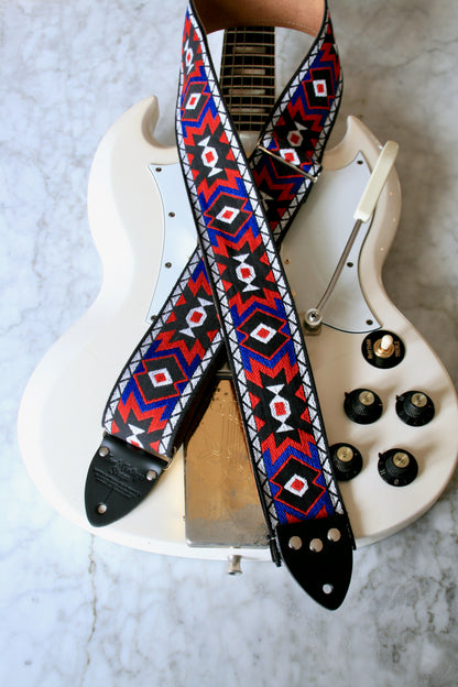 Red 'Apache' Guitar/Bass Hippie Strap