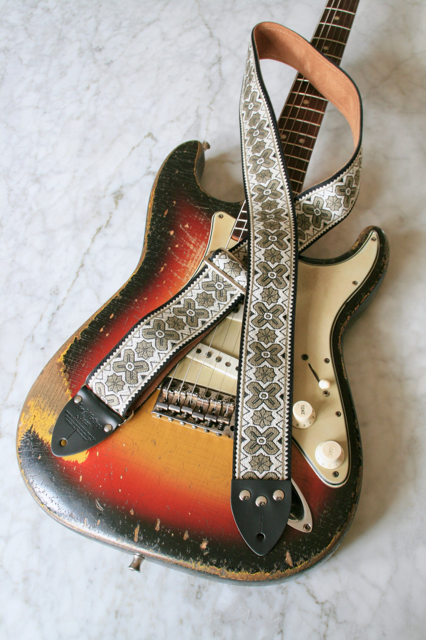 Grey 'Greenwich' Guitar/Bass Hippie Strap