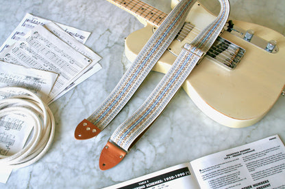 White 'Maco' Guitar/Bass Hippie Strap