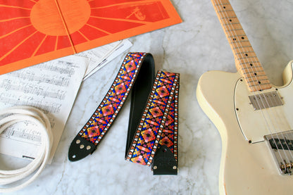 Red 'Santa Fe' Guitar/Bass Hippie Strap